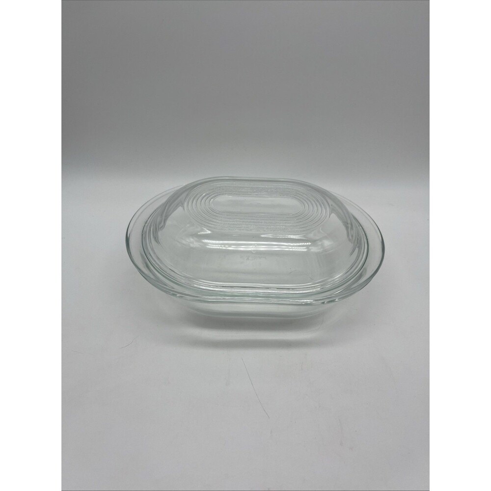 PYREX Vintage Glass Oval Casserole Dish 602-B Dish / 602-C Lid, Set Of 2